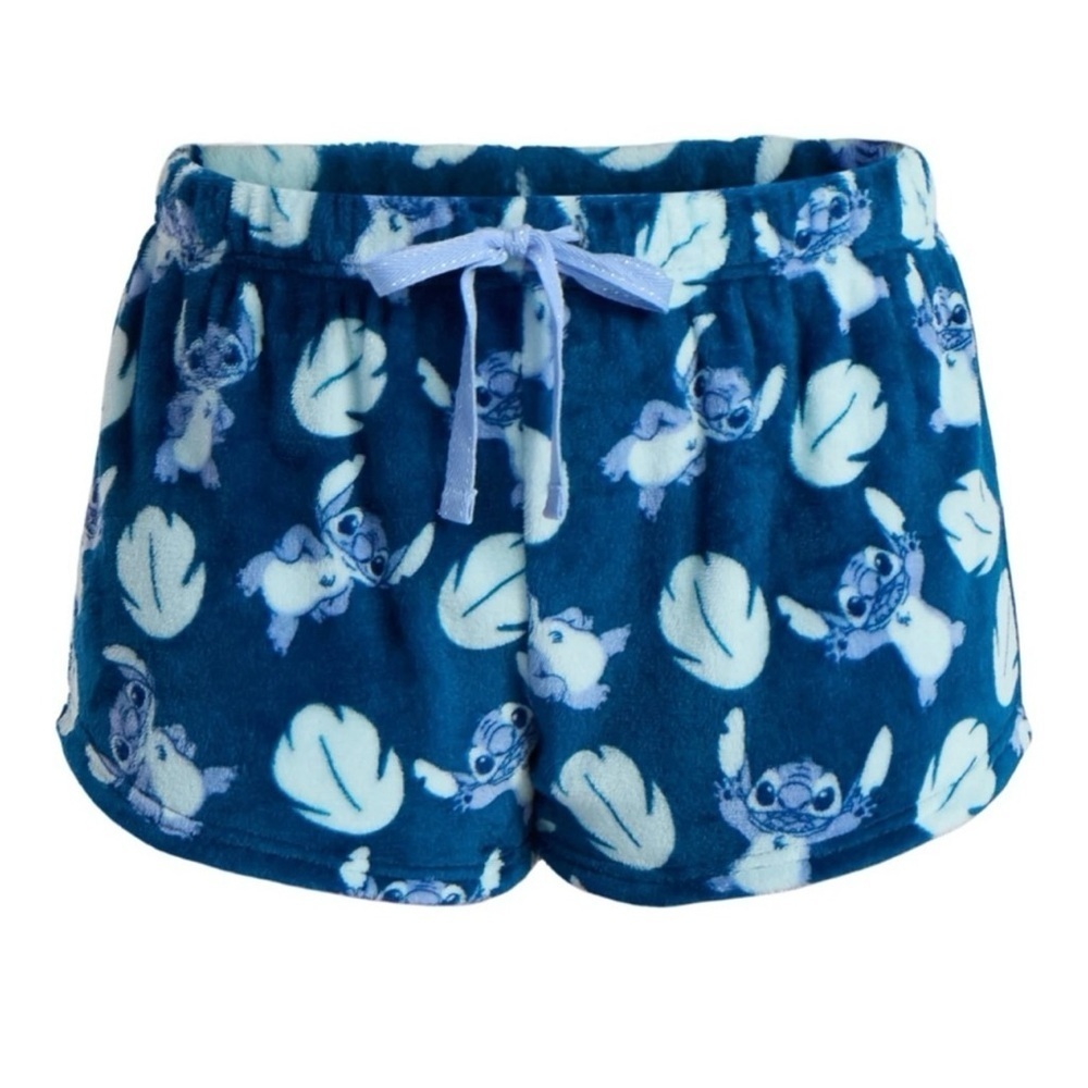 Disney Women’s Stitch Blue And Light Blue Shorts Pajama 2 Piece Set - Picture 5 of 7